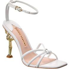 Sophia Webster White Flo Flamingo Heeled Sandals White & Gold IT