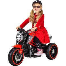 E-Motorräder Kindermotorrad Cruiserbike, Motorsound, Bremsautomatik, 36 Watt, 2x 6 Volt, Hartplastikreifen, LED Rot
