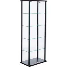 Black Glass Cabinets Coaster 950170 Curio Tempered Frame Glass Cabinet