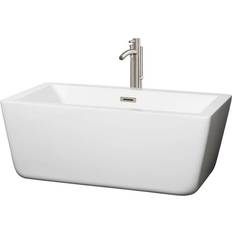 Gray Bathtubs Wyndham Collection Laura 58.75 Flatbottom Center Drain Soaking Tub