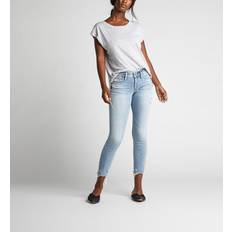 Silver Jeans Suki Mid-Rise Curvy Skinny Crop Light Indigo x 25