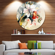 Design Art 'Orchid Bloom' Floral Glossy Metal Wall Framed Art