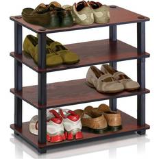 Black Shoe Racks Furinno Porch & Den Brennan 4-tier Shoe Rack