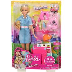 Dolls & Doll Houses Mattel Barbie Travel Doll Blonde FWV25
