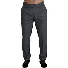 Dolce & Gabbana Unisex Pants Dolce & Gabbana Gray Dress Denim Trousers Cotton Men's Pants
