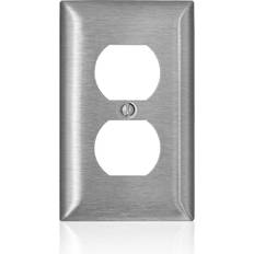 Wall Switches Leviton SL8 C-Series 1-Gang Duplex Receptacle Wallplate, Type 430 Stainless Steel