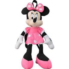 Disney Minnie 16" Pink Plush Backpack Black/Pink/White One-Size