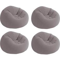 Inflatable Mattress on sale Intex Inflatable Contoured Corduroy Beanless Bag Lounge Chair, Gray 4 Pack