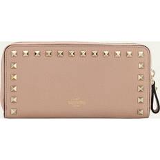 Rockstud Leather Continental Wallet - BEIGE