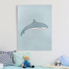 Projektionstücher Leinwandbild Delfin Line Art
