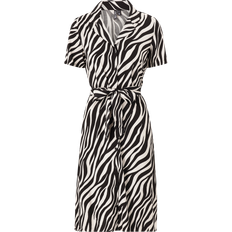 Pieces Olivia SS Dress - Cloud Dancer Zebra