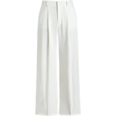 Cider High Waist Pleated Wide Leg Pants - White