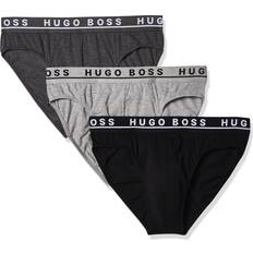 Hugo Boss Men Men's Underwear Hugo Boss Men's 3-Pack Classic Regular Fit Stretch Briefs, Gray/Charcoal/Black