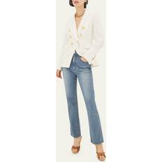 Gold - Women Tops Veronica Beard Double-breasted linen-blend blazer neutrals