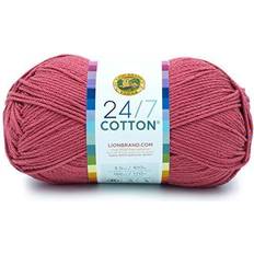  Lion Brand 24/7 Cotton Yarn, Yarn for Knitting, Crocheting, and  Crafts, Magenta, 3 Pack