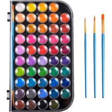 Upgraded 48 colors watercolor paint, washable 4 piece set, multicolored