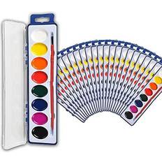 18 Set Bulk Watercolor Paint Pack with Wood Brushes 12 Washable Colors  Perfect for Kids Classroom Parties Students All Ages by Color Swell
