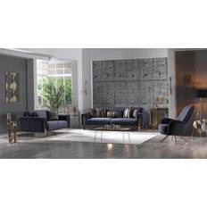 Schwarz Sofas Poco Functional Sofa 245cm 3Stk. Zweisitzer