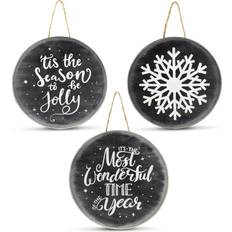 Christmas Decorations The Holiday AisleÂ® 3 Piece Chalkboard Sign Holiday Shaped Ornament