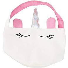 Juvale Canvas tote bag, cotton unicorn horn for kid girl halloween party 6x12”