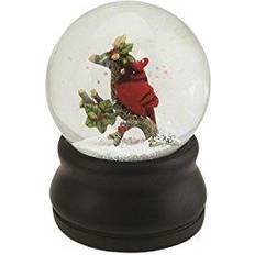 Globes Northlight Red Cardinal on Branch with Holly Christmas Snow