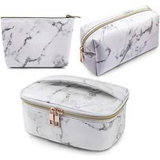 Gold Cosmetic Bags Magefy 3pcs makeup bags portable travel cosmetic bag waterproof organizer mul
