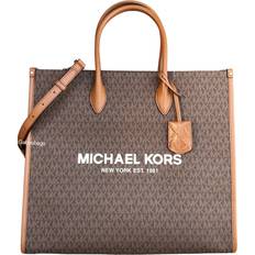 Michael Kors Mercer Soft Pink/Fawn Leather MD Belted Satchel Bag