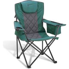 Camping chair with cooler Chair w/ Wine Glass Holder Green