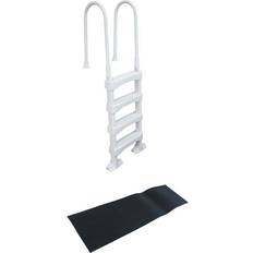 Pool Ladders Vinyl Works The 4-Step Ladder for 60 in. Pool Walls with Swimming Pool Ladder Mat