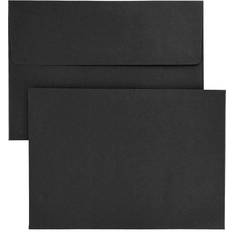 50 Pack Black Envelopes - Bulk Black 5x7 Envelopes for Invitations,  Wedding, Graduation, Birthday, Greeting Cards (A7, Square Flap) 