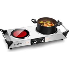 OVENTE Countertop Infrared Double Burner, 1700W Electric Hot Plate