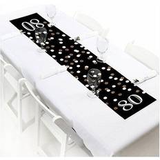 Adult 80th birthday gold petite party paper table runner 12 x 60 inches