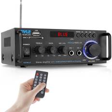 Pyle pda29bu 200w wireless bluetooth stereo power amplifier w/ rca/usb/sd/mic/fm