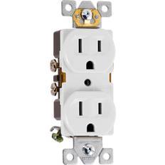 Electrical Installation Materials GE 15-Amp Heavy Duty Grounding Duplex Receptacle 2-Outlet, White