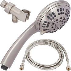 Brushed nickel shower head with handheld 6 Function Handheld Shower Head Kit