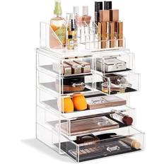 Sorbus Makeup Storage Case Medium Display 3 Large 4 Small Drawers + Top - Clear - Clear
