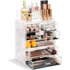 Basicwise + Rotating Cosmetic Storage Tower Makeup Organizer