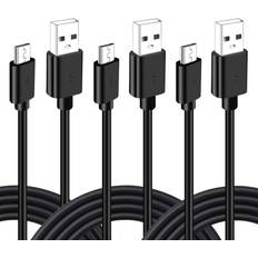 Gaming Accessories Sony Controller Charging Cable Cord 3 Pcs 10ft Micro USB Data Charger Cord Playstation 4