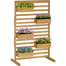Pots, Plants & Cultivation OutSunny Outdoor Plant Stand with 5 Flower Trellis