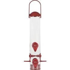 Red 2-in-1 Wild Bird Tube Seed Feeder