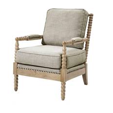 Natural Armchairs Madison Park Sunnee Light Grey/Camel Oak Armchair 35.8"