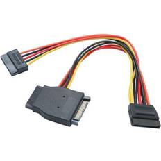 SABRENT SSD/SATA Hard Drive Connection Kit [Molex 4 Pin to x2 15 Pin SATA  Power Splitter Cable and x2 SATA Cables (Data)] (CB-SDSP)