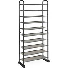 Black Shoe Racks Costway 10-Tier Free-Standing Shoe Rack