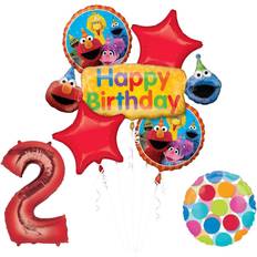 Elmo and friends sesame street 2nd birthday supplies decorations balloon kit