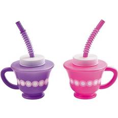 Fun Express Tea party novelty cups with straws party supplies 12 pieces
