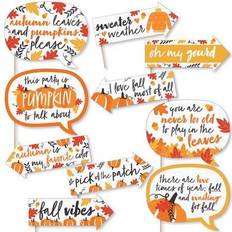 Funny fall pumpkin halloween or thanksgiving party photo booth props kit 10 pc