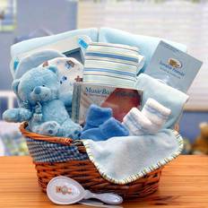 Gray 5-Piece Baby Gift Basket for Baby Shower/Newborn Welcome Home