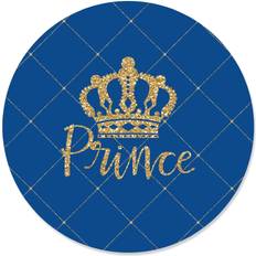 Royal Prince Charming Baby Shower or Birthday Party Circle Sticker Labels 24 Count