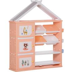 HOMCOM Kids Storage Cabinet 3 Shelves Anti-toppling Toy Organizer