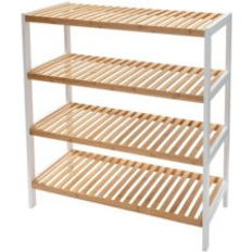 Brown Shelving Systems Organize It All 4 Tier Bamboo Shelving System